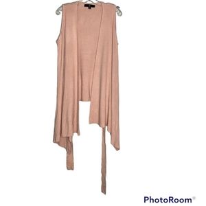 Rachel Zoe women's sleeveless belted cardigan shell pink size M